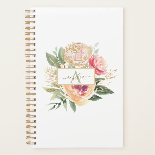 Monogram Peony Bloom Planner (Voorkant)