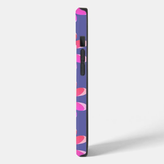 Monogram Periwinkle Retro Floral Pattern Case-Mate iPhone Case (Achterkant / Links)