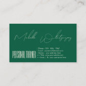 Monogram PERSONAL TRAINER modern lettertype Visitekaartje (Achterkant)