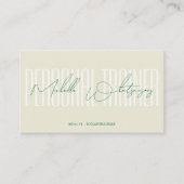 Monogram PERSONAL TRAINER modern lettertype Visitekaartje (Voorkant)