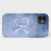 Monogram Personaliseer Blauw en Wit Case-Mate iPhone Case (Achterkant (horizontaal))