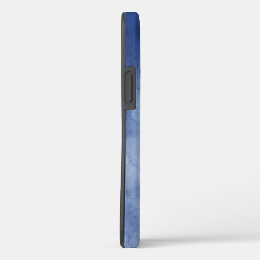 Monogram personaliseer Blauwe en Witte Waterverf Case-Mate iPhone Case (Achterkant / Rechts)