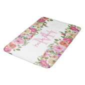 Monogram | personaliseren | Waterverf | Floral Badmat (Gekanteld)