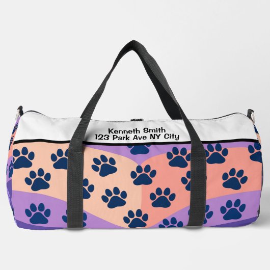 Monogram Personalize Wavy Paw Print Pet Travel Plunjezak (Voorkant)