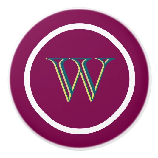 Monogram Personalized Drawer Handles Pulls Knobs  Keramische Knop (Voorkant)