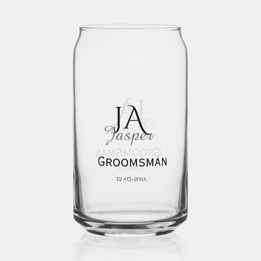 Monogram personalized groomsman best man name date (Recto)