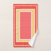 Monogram Perzik Fruit geometrisch blokpatroon Bad Handdoek (Handdoek)