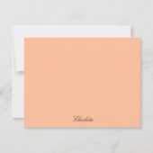 Monogram Perzik Minimalistisch Modern Script Custo Notitiekaartje (Voorkant)