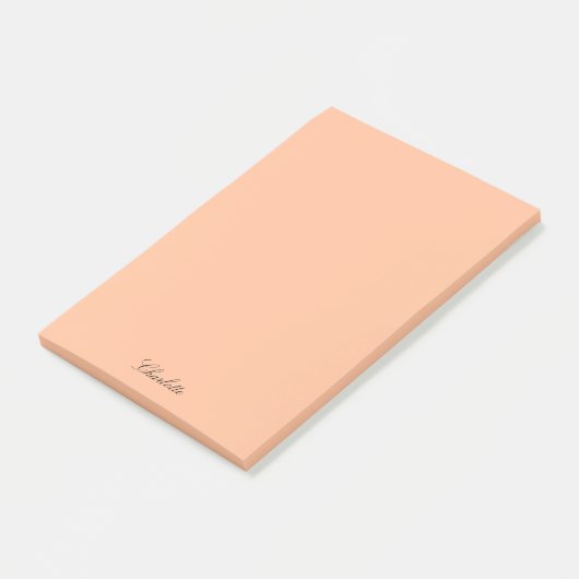 Monogram Perzik Modern Script Minimalist Custom Post-it® Notes (Schuin)