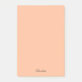 Monogram Perzik Modern Script Minimalist Custom Post-it® Notes (Voorkant)