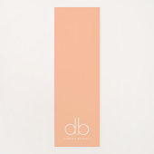 Monogram Perzik Stijlvolle Moderne Minimalistische Yogamat (Voorkant)