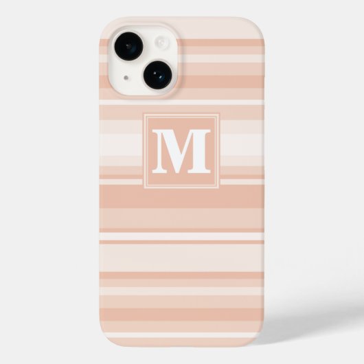 Monogram perzikstrepen Case-Mate iPhone case (Achterkant)