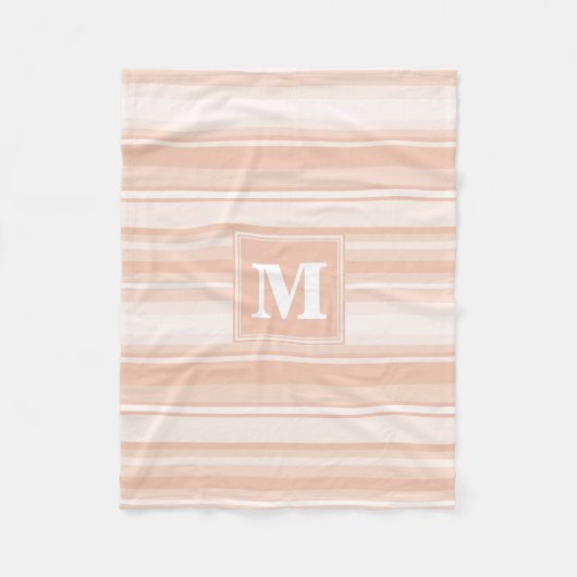 Monogram perzikstrepen fleece deken (Voorkant)