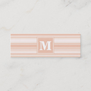 Monogram perzikstrepen mini visitekaartje