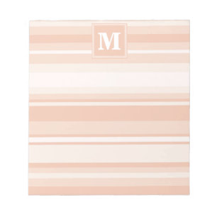 Monogram perzikstrepen notitieblok