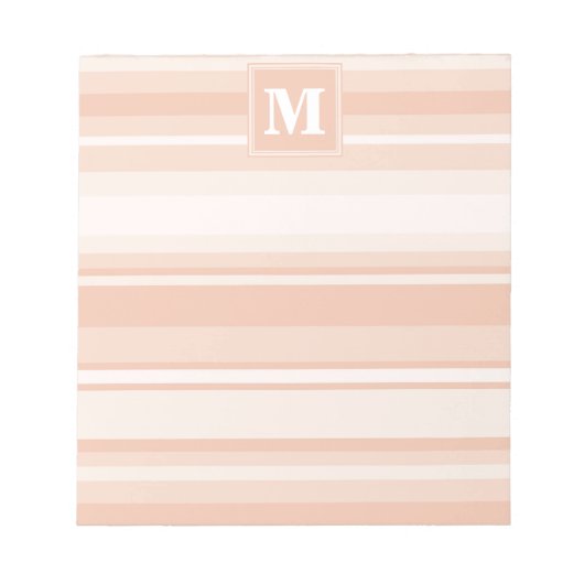Monogram perzikstrepen notitieblok (Voorkant)