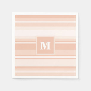 Monogram perzikstrepen servetten