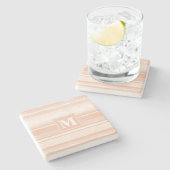 Monogram perzikstrepen stenen onderzetter (Zijkant)