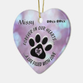 Monogram Pet Memorial Heart Keramisch Ornament (Links)