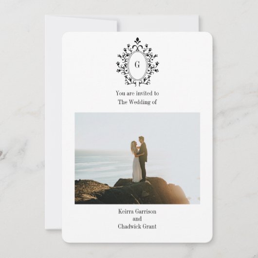 Monogram Photo Wedding Invitation (Devant)