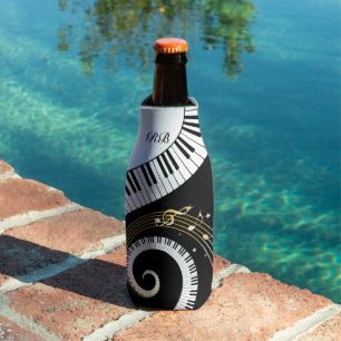 Monogram Piano Keys en Muzieknoten Flesjeskoeler