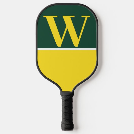 Monogram Pickleball Paddle Groen & Geel College (Voorkant)