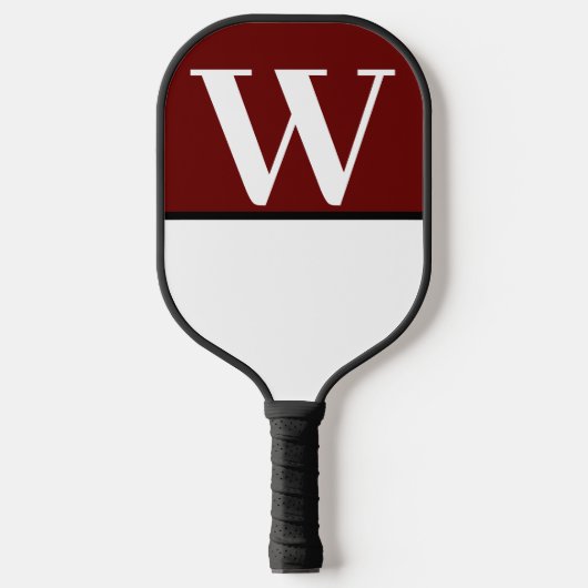 Monogram Pickleball Paddle Witte & Maroon College (Voorkant)