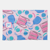 Monogram Pickleball Pink Preppy Theedoek (Horizontaal)