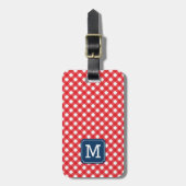 Monogram Picnic Red Gingham en Blue Bagagelabel (Voorkant verticaal)