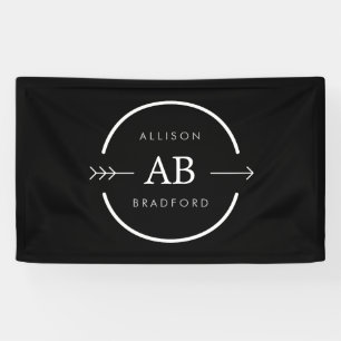Monogram pijltje Edgy cirkel Logo Spandoek