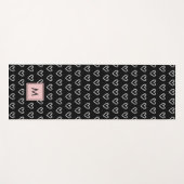 Monogram Pink and Black Heart Pattern  Yogamat (Voorkant (horizontaal))