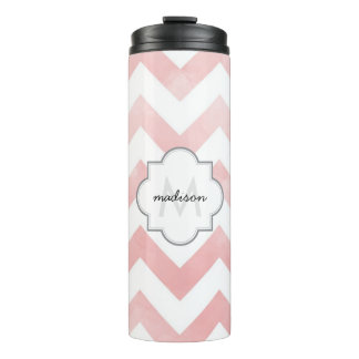 Monogram Pink Chevron Thermosbeker