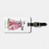 Monogram Pink Golf Bag Bagagelabel (Voorkant horizontaal)