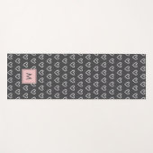 Monogram Pink Heart Pattern  Yogamat (Voorkant (horizontaal))