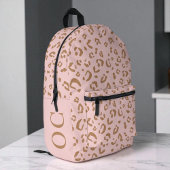 Monogram Pink Leopard Pattern Cute Girly Girls Bedrukte Rugzak