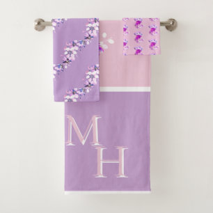 Monogram Pink Rose's Cottagecore