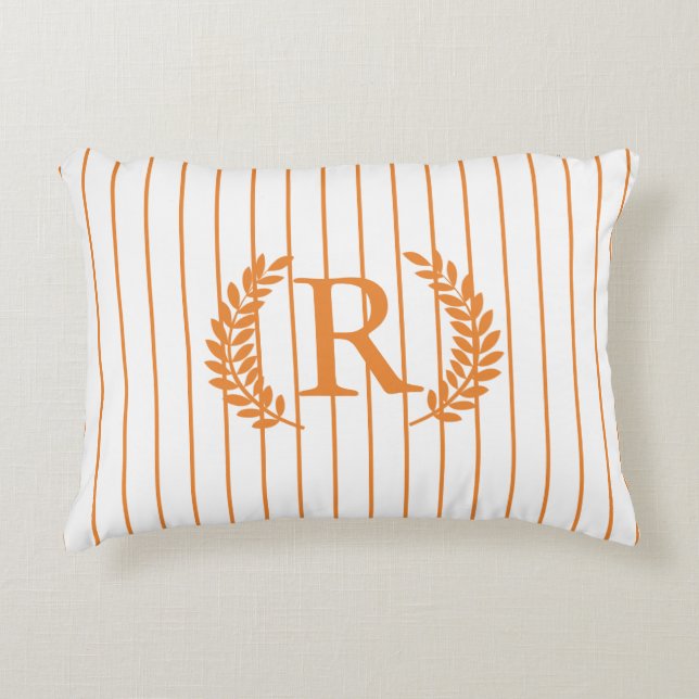 Monogram Pinstripes met Laurel Wreath | SINAASAPPE Decoratief Kussen (Voorkant)