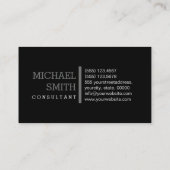 Monogram Plain Black Modern Nickel Visitekaartje (Achterkant)