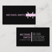 Monogram Plain Black Modern Shampoo #2 Visitekaartje (Voorkant / Achterkant)