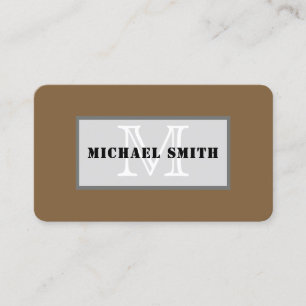 Monogram Plain Coyote Brown Achtergrond Visitekaartje