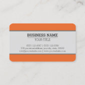 Monogram Plain Deep Carrot Oranje Achtergrond Visitekaartje (Achterkant)