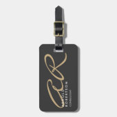 Monogram Plain Grey Beige aanpassen Bagagelabel (Voorkant verticaal)