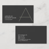 Monogram Plain Grey Beige Trendy Visitekaartje (Voorkant / Achterkant)