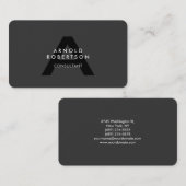 Monogram Plain Grey Trendy Visitekaartje aanpassen (Voorkant / Achterkant)