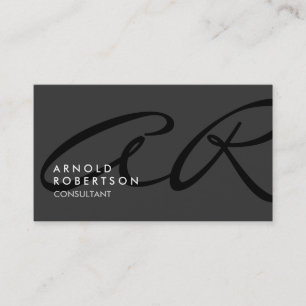 Monogram Plain Grey Trendy Visitekaartje aanpassen