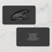 Monogram Plain Grey Trendy Visitekaartje aanpassen (Voorkant / Achterkant)