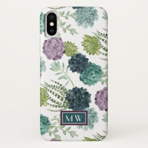 Monogram   Plant geluk Collectie Succulent Pa iPhone X Hoesje