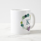 Monogram | Plant geluk | Geluk koopt Pl Extra Grote Beker (Voorkant rechts)