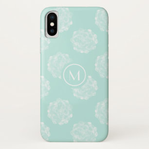 Monogram  Plant geluk  Succulent Pastel iPhone X Hoesje