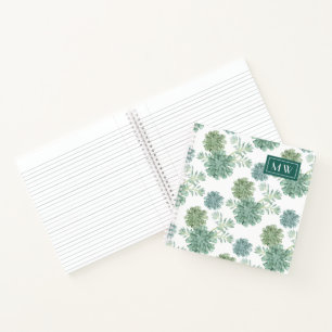Monogram   Plant geluk   Succulent Patroon Notitieboek